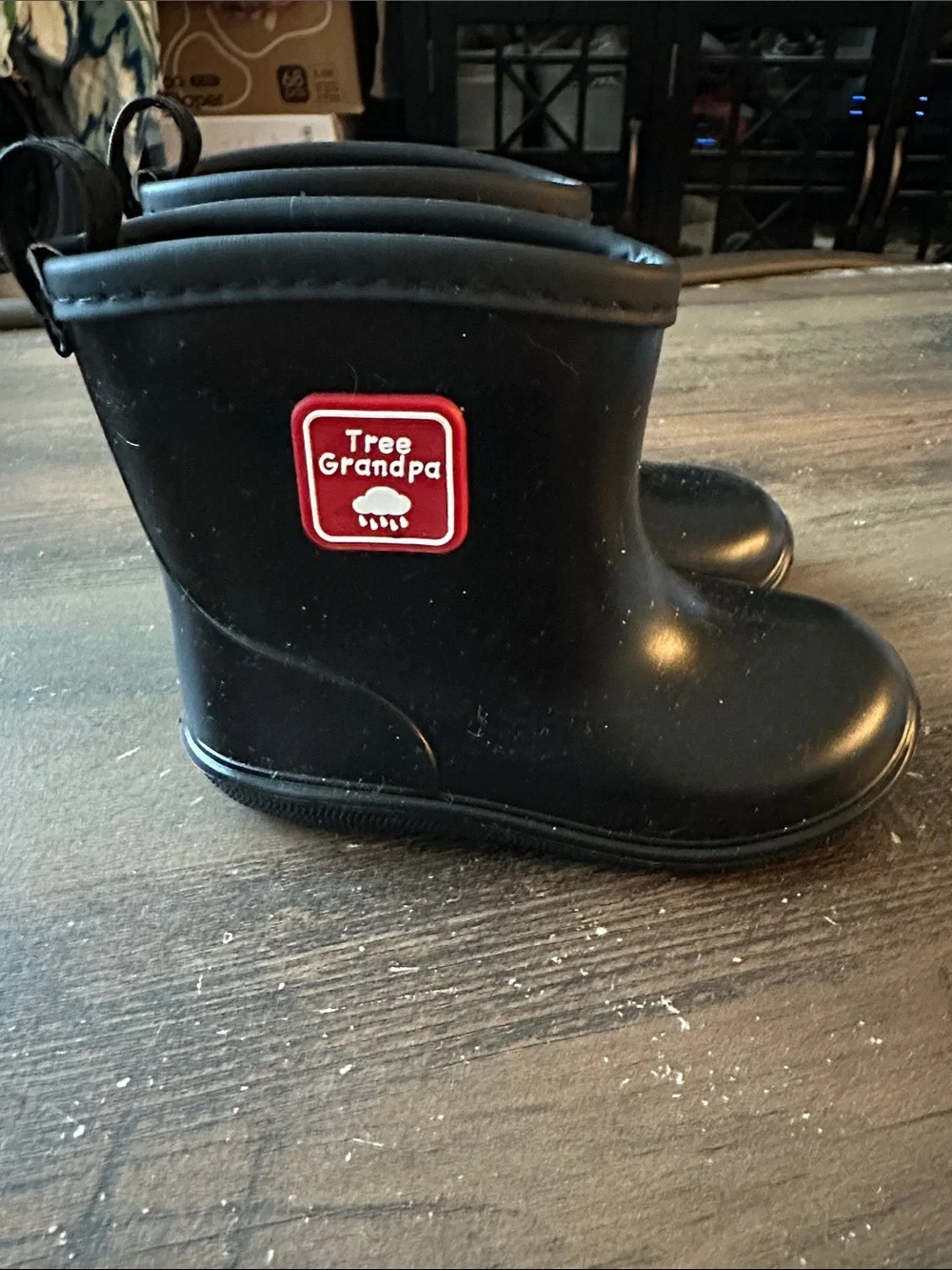 Black Rubber Rain Ankle Boots